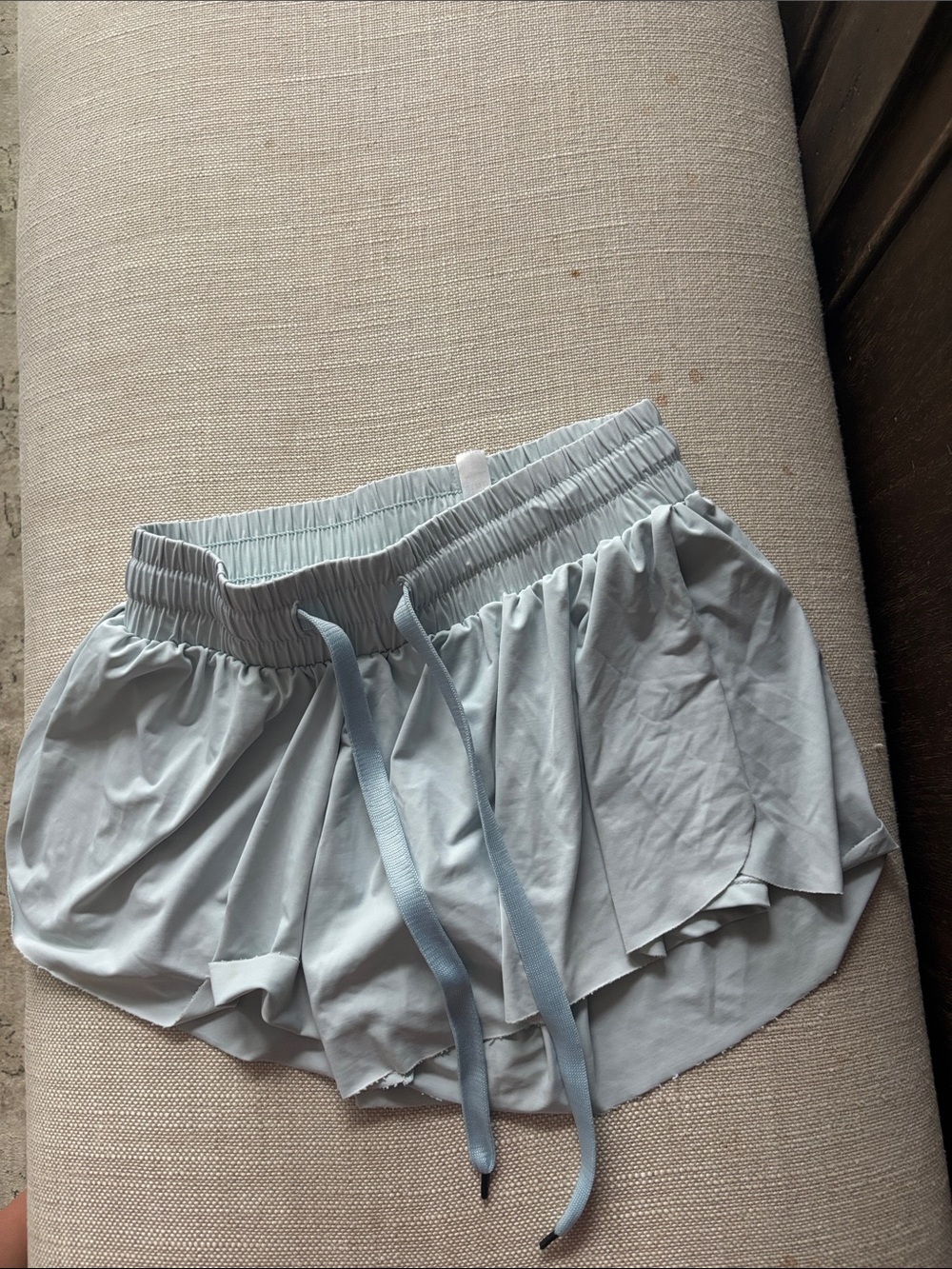 Girls Butterfly Shorts Light Blue Athletic with drawstrings